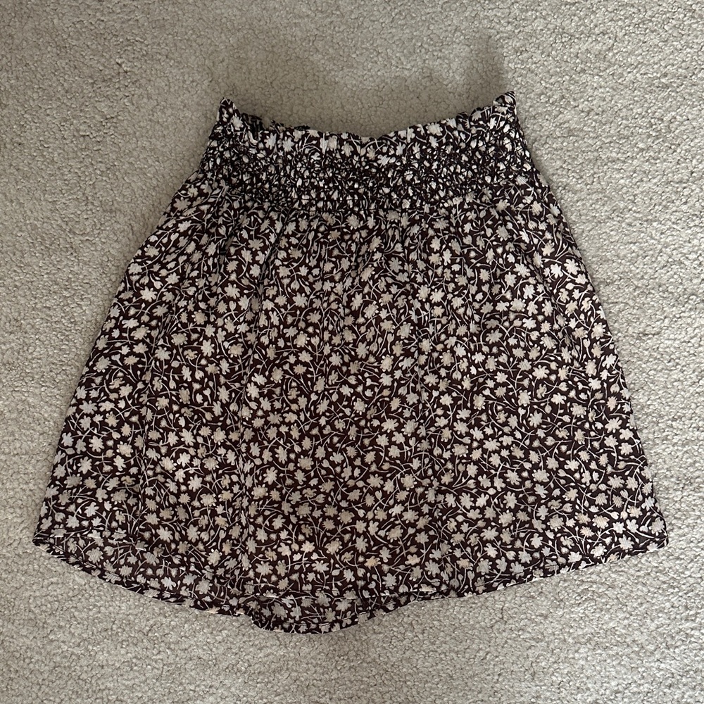 H&M Brown and Cream Floral Shorts